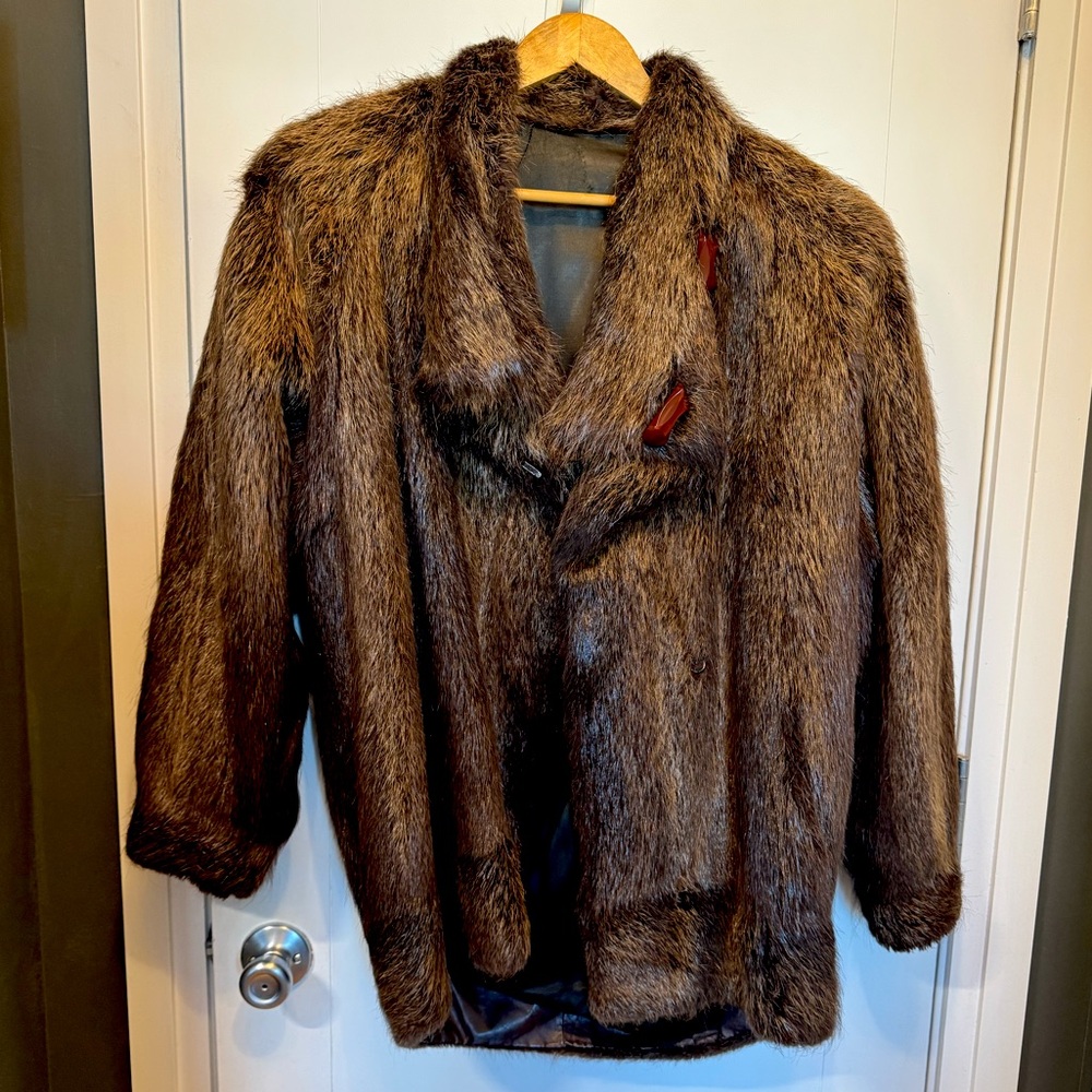 Vintage 1970’s Fur Coat Bomber Jacket Cropped